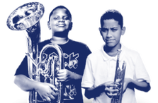two kids with instruments
