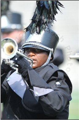 an action shot of me at a marching band competition